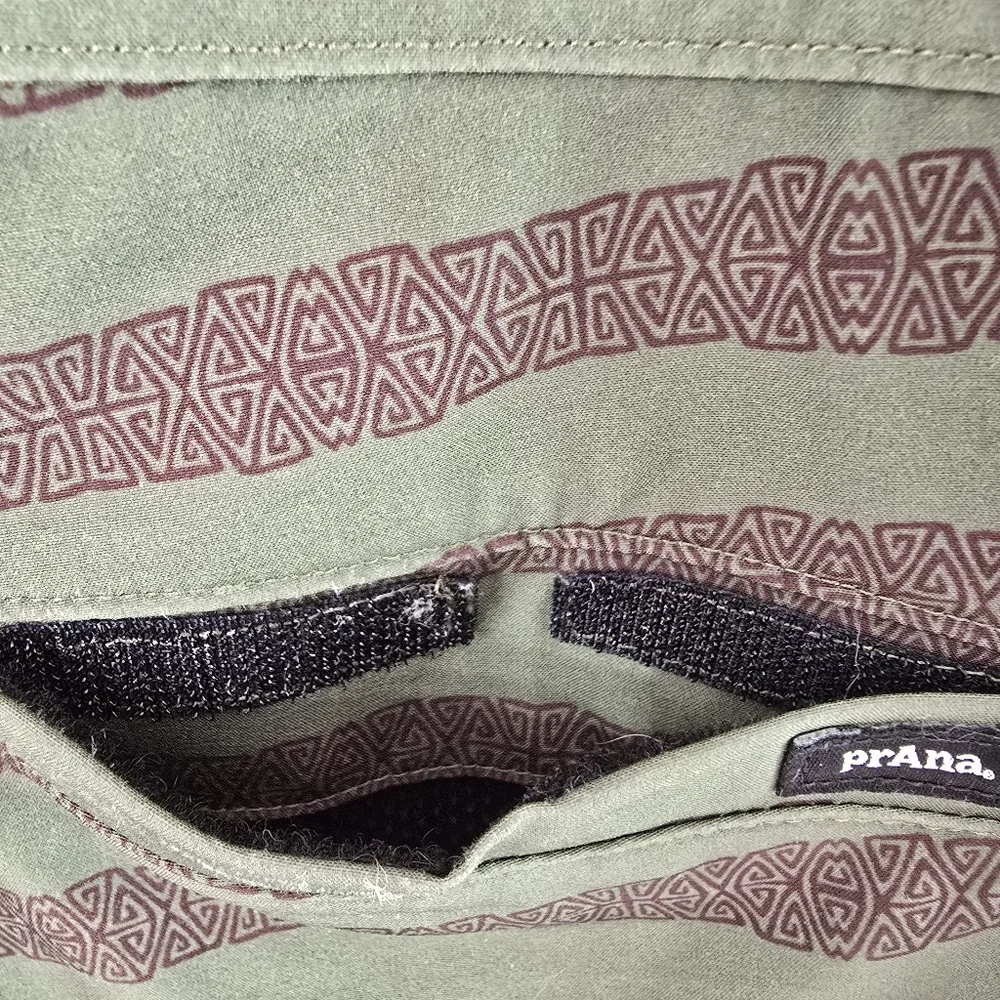 Prana Riveter Board Shorts Algae Stripe Swimming Bathing Suit Trunks Size 28